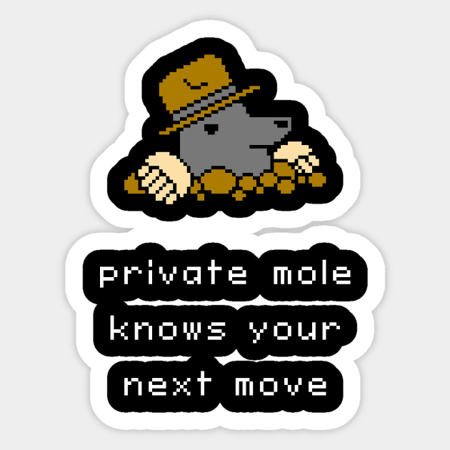 Unlikely Monsters - Private Mole Sticker by knitetgantt